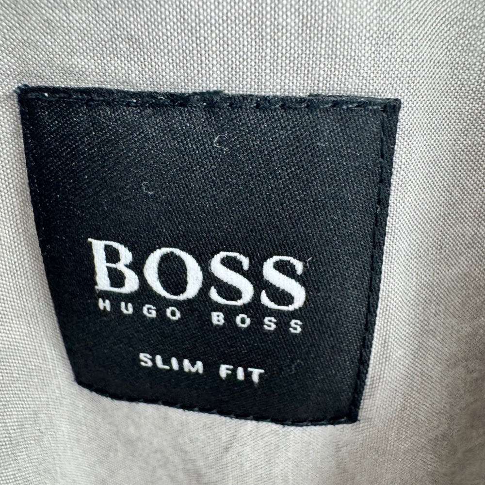 BOSS Hugo Boss Slim Fit Long Sleeve Button Down Shirt Gray Size S - Picture 5 of 10